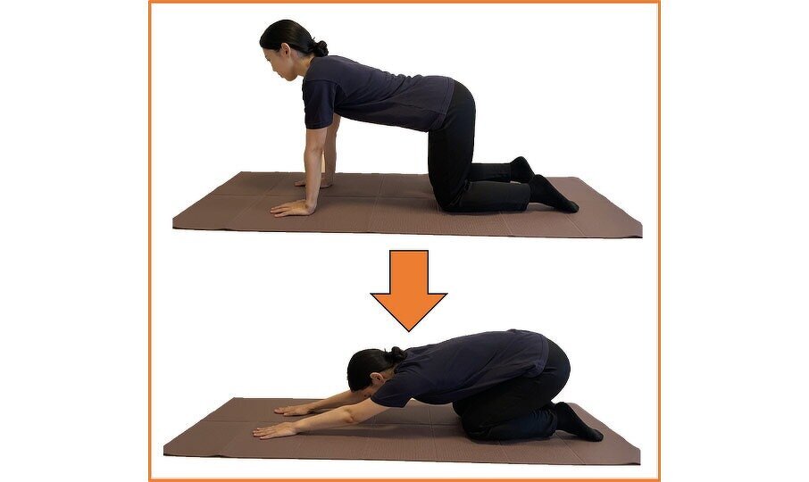 四つん這い背筋運動の説明写真