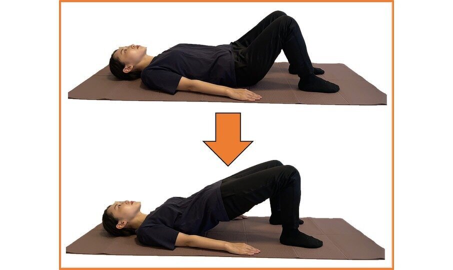 腰上げ腹筋運動の説明写真